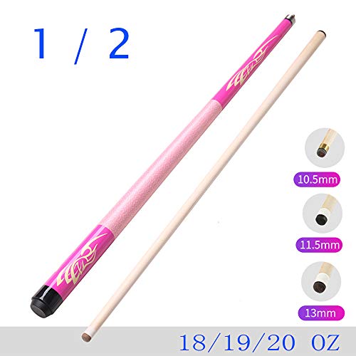 XZYY Palos De Billar-Tacos De Billar Profesional 147cm/58“ Consejo De Arce Cue,18-20 Oz,con Junta De Acero,Transmisión Estable,1/2 Americano Hardwood Split Pool Cue Pole (Rosa)