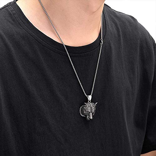 Y-longhair Accesorios personalizados, collares, collar de oro de la cara del tigre del rugido de plata delicado y Tiger Oro Collares pendientes Animal Hombres joyería mejor amigo, , Plata Collares Y-longhair Accesorios personalizados, collares, collar de oro de la cara del tigre del rugido de plata delicado y Tiger Oro Collares pendientes Animal Hombres joyería mejor amigo, , Plata Collares