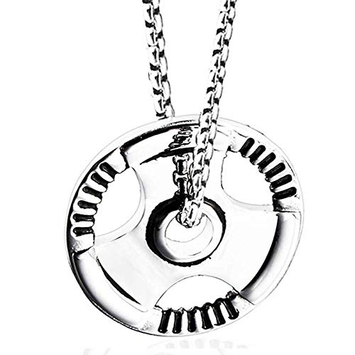 Y-longhair Accesorios personalizados, los collares, los hombres de peso Placa Barra mancuernas de cadena pendiente pesas físico culturismo Cross Fit Gym Ejercicio collar, , plata con cadena Collares Y-longhair Accesorios personalizados, los collares, los hombres de peso Placa Barra mancuernas de cadena pendiente pesas físico culturismo Cross Fit Gym Ejercicio collar, , plata con cadena Collares