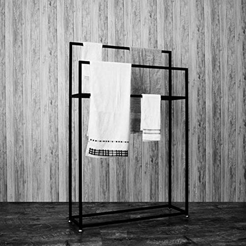 Y-only Toallero de pie con Soporte para baño, Color Negro, Blanco, 85x20x110 Y-only Toallero de pie con Soporte para baño, Color Negro, Blanco, 85x20x110