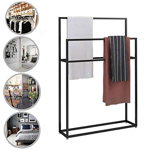 Y-only Toallero de pie con Soporte para baño, Color Negro, Blanco, 85x20x110 Y-only Toallero de pie con Soporte para baño, Color Negro, Blanco, 85x20x110