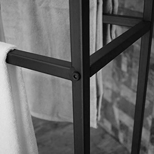 Y-only Toallero de pie con Soporte para baño, Color Negro, Blanco, 85x20x110 Y-only Toallero de pie con Soporte para baño, Color Negro, Blanco, 85x20x110