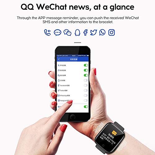 Y68 - Reloj inteligente Bluetooth para hombre y mujer, monitor de ritmo cardíaco, monitor de presión arterial, pulsera inteligente para Apple iOS y Android