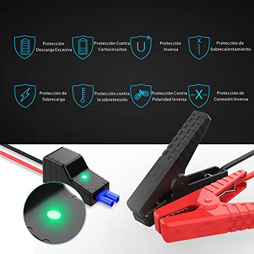 YABER Arrancador de Coches 12000mAh, 800A Arrancador de Baterias de Coche (para 5.0L de Gasolina o 4.0L de Diesel) de IP66 Impermeable Emergencias-Upgrade YABER Arrancador de Coches 12000mAh, 800A Arrancador de Baterias de Coche (para 5.0L de Gasolina o 4.0L de Diesel) de IP66 Impermeable Emergencias-Upgrade