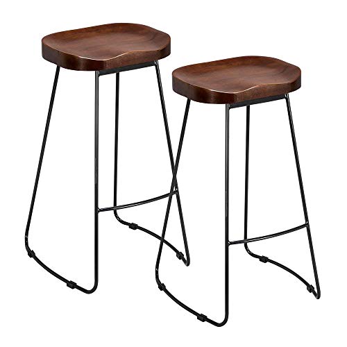 Yaheetech 2 Piezas Taburete de Bar Taburete Industrial Madera para Bar Cocina Restaurante Silla Madera Yaheetech 2 Piezas Taburete de Bar Taburete Industrial Madera para Bar Cocina Restaurante Silla Madera