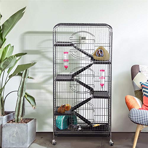 Yaheetech Jaula para Chinchilla Jaulas de 3 Pisos para Hurón Conejo Enano 64x43x131cmcon Ruedas Yaheetech Jaula para Chinchilla Jaulas de 3 Pisos para Hurón Conejo Enano 64x43x131cmcon Ruedas