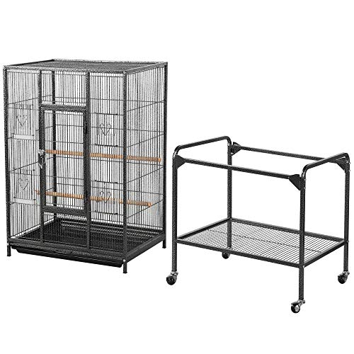 Yaheetech Jaula para Pájaroas Jaula Grande con Soporte Pie Jaula para Loros Mascota Jaula con Ruedas 136 cm Yaheetech Jaula para Pájaroas Jaula Grande con Soporte Pie Jaula para Loros Mascota Jaula con Ruedas 136 cm