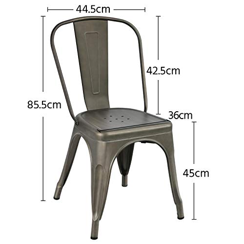 Yaheetech Pack 4 Sillas Industriales Vintage Taburetes Altos de Bar con Respaldo para Cocina Restaurante Cafetería Cervecería Altura de 85,5 cm Yaheetech Pack 4 Sillas Industriales Vintage Taburetes Altos de Bar con Respaldo para Cocina Restaurante Cafetería Cervecería Altura de 85,5 cm