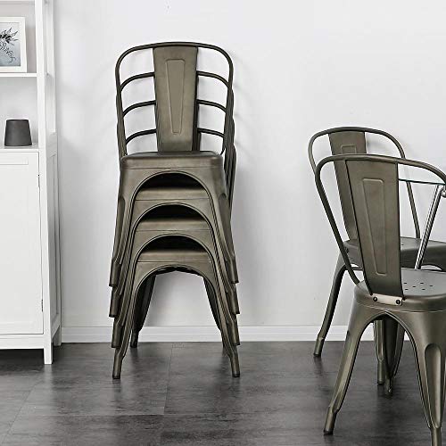 Yaheetech Pack 4 Sillas Industriales Vintage Taburetes Altos de Bar con Respaldo para Cocina Restaurante Cafetería Cervecería Altura de 85,5 cm Yaheetech Pack 4 Sillas Industriales Vintage Taburetes Altos de Bar con Respaldo para Cocina Restaurante Cafetería Cervecería Altura de 85,5 cm
