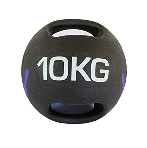 Yajun Balón Medicinal Doble Agarre Ejercicio Ball Pesado Estilo De Impresión De Palma Goma Equilibrio FíSico Entrenamiento Sólido Gravedad Deporte Gimnasio Casero,10kg