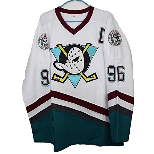 Yajun Charlie Conway #96 Mighty Ducks Película Camisetas Hockey Jersey sobre Hielo NHL Hombre Ropa Respirable T-Shirt de Manga Larga,M