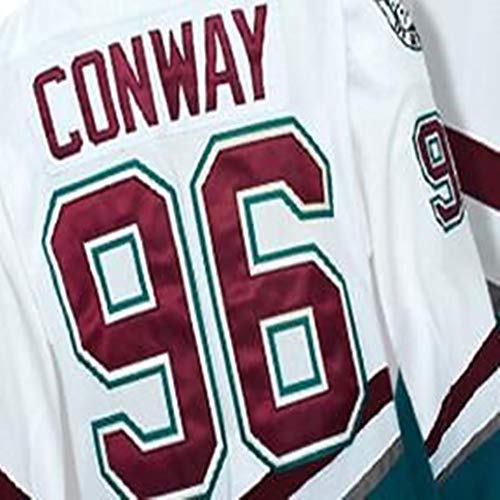 Yajun Charlie Conway #96 Mighty Ducks Película Camisetas Hockey Jersey sobre Hielo NHL Hombre Ropa Respirable T-Shirt de Manga Larga,M