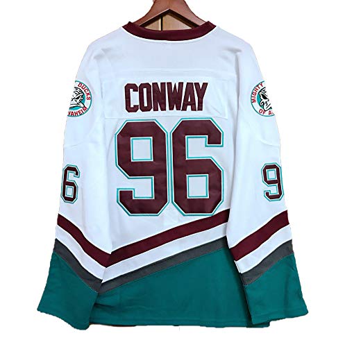 Yajun Charlie Conway #96 Mighty Ducks Película Camisetas Hockey Jersey sobre Hielo NHL Hombre Ropa Respirable T-Shirt de Manga Larga,M