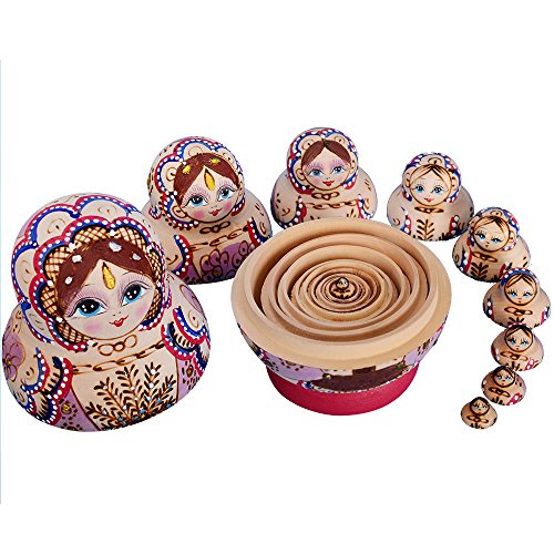 YAKELUS, Marca Profesional de Matrioska, MuƱecas Rusas Matrioska 10 Piece Madera Matrioska de Rusia de 10 Capas, Hecha a Mano y por el Tilo, es un Juguete y un Regalo YAKELUS, Marca Profesional de Matrioska, MuƱecas Rusas Matrioska 10 Piece Madera Matrioska de Rusia de 10 Capas, Hecha a Mano y por el Tilo, es un Juguete y un Regalo