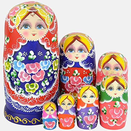 YAKELUS, Marca Profesional de Matrioska, MuƱecas Rusas Matrioska 7 Piece Madera Matrioska de Rusia de 7 Capas, Hecha a Mano y por el Tilo, es un Juguete y un Regalo YAKELUS, Marca Profesional de Matrioska, MuƱecas Rusas Matrioska 7 Piece Madera Matrioska de Rusia de 7 Capas, Hecha a Mano y por el Tilo, es un Juguete y un Regalo