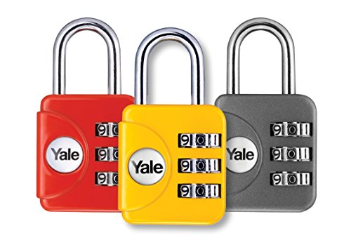 Yale YP1/28/121/1Y - Candado de viaje combinado, amarillo, 28 mm, paquete de 1, adecuado para bolsas de viaje y equipaje