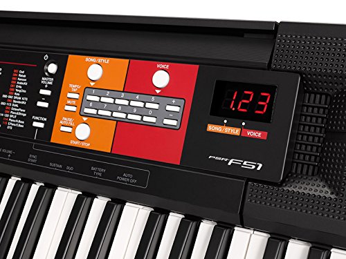 Yamaha PSR-F51 - Teclado digital portátil para principiantes o estudiantes con 61 teclas y Modo Dúo, color negro Yamaha PSR-F51 - Teclado digital portátil para principiantes o estudiantes con 61 teclas y Modo Dúo, color negro