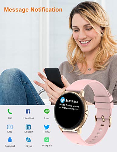 YAMAY Smartwatch, Reloj Inteligente Pulsómetros para Mujer Hombre, Pulsera de Actividad Inteligente Impermeable IP68 con Monitor de Sueño Contador de Caloría Podómetro Cronómetros para Android iOS