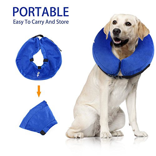 YAMI Collar de recuperación Inflable para Perros, Cono de Cuello isabelino Ajustable para Mascotas Recuperación de cirugía o heridas (M)