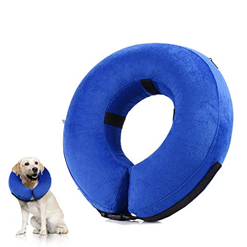 YAMI Collar de recuperación Inflable para Perros, Cono de Cuello isabelino Ajustable para Mascotas Recuperación de cirugía o heridas (M)