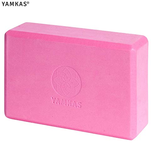 Yamkas Bloque de Yoga | 1 o 2 Piezas | Yoga Block Espuma Eva | Bloques para Ejercicio y Pilates | Ladrillo Yoga | Rosa