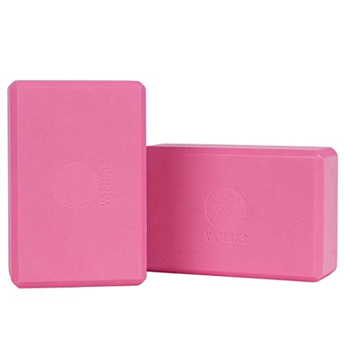 Yamkas Bloque de Yoga | 1 o 2 Piezas | Yoga Block Espuma Eva | Bloques para Ejercicio y Pilates | Ladrillo Yoga | Rosa