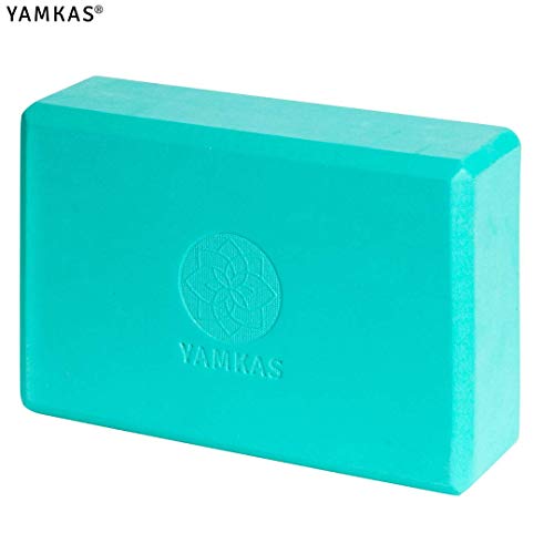 Yamkas Bloque de Yoga | 1 o 2 Piezas | Yoga Block Espuma Eva | Bloques para Ejercicio y Pilates | Ladrillo Yoga | Turquesa