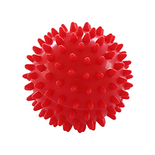 Yamkas Bola de Masaje Punta 6cm | Masajeador Pies, Espalda, Cuello | Pelota de Lacrosse | Spike Massage Ball Fascitis Plantar (Red, 6,5cm)