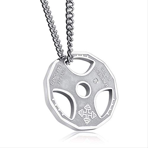 YANCONG Hombres s Fitness Gym Collar Weight Plate Barbell Dumbbell Colgante Levantamiento de Pesas Culturismo Ejercicio Joyería Acero Inoxidable YANCONG Hombres s Fitness Gym Collar Weight Plate Barbell Dumbbell Colgante Levantamiento de Pesas Culturismo Ejercicio Joyería Acero Inoxidable