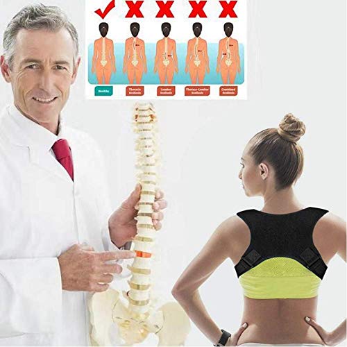 YanFan Corrector de Postura Soporte Ajustable para fracturas de Espalda Hombres/Mujeres Espalda Clavícula Columna Vertebral Corrección de Hombro Brace Correa de cinturón