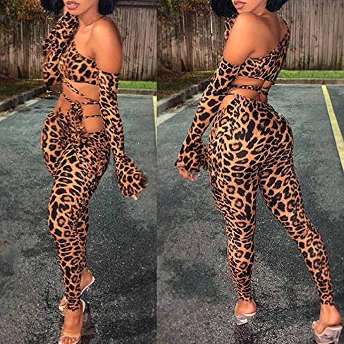 YANFANG Traje deportivo de moda con cordones y estampado de leopardo de hombro inclinado sexy para mujer Conjunto de Mujer Trajes de 2 Piezas Deporte Moda de Manga Larga Ropa de salón CorredoresMBrown YANFANG Traje deportivo de moda con cordones y estampado de leopardo de hombro inclinado sexy para mujer Conjunto de Mujer Trajes de 2 Piezas Deporte Moda de Manga Larga Ropa de salón CorredoresMBrown