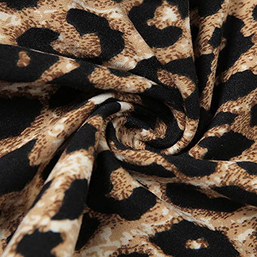 YANFANG Traje deportivo de moda con cordones y estampado de leopardo de hombro inclinado sexy para mujer Conjunto de Mujer Trajes de 2 Piezas Deporte Moda de Manga Larga Ropa de salón CorredoresMBrown