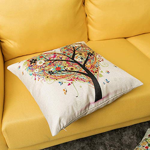 Yangbaga Colorido Otoño(5pc) Flor Árbol Algodón de Lino, Throw Pillow Case, Funda de Almohada para Cojín, 45x45 cm Yangbaga Colorido Otoño(5pc) Flor Árbol Algodón de Lino, Throw Pillow Case, Funda de Almohada para Cojín, 45x45 cm