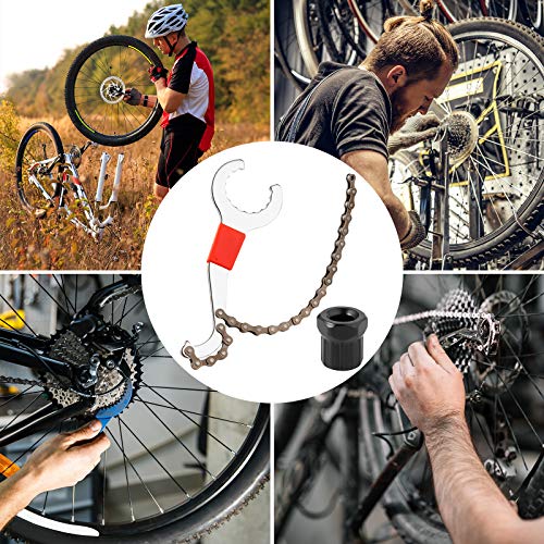 Yangbaga Llave de Cadena para Bicicleta, Herramienta de Extracción de Casetes de Bicicleta con Extracción de Anillo de Bloqueo del Rotor para Instalar o Desmontar los Piñones del Cassette de Bicicleta
