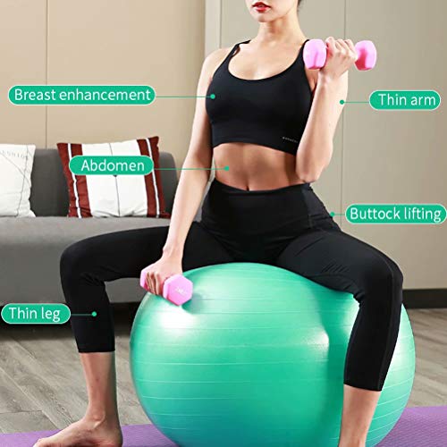 YANGJUNXI - Pelota de ejercicio para embarazo, antiráfagas y antideslizante, con bomba rápida, accesorios de gimnasio, pelotas de ejercicio, bolas de nacimiento con bola de bomba, color verde, 103 cm