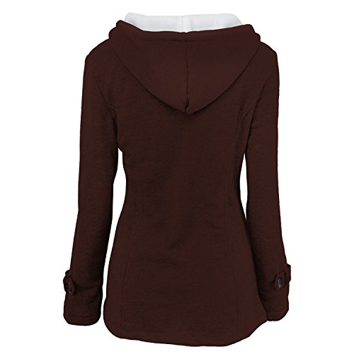 YANGPANGZI Abrigo de Invierno de algodón de Talla Grande con Capucha y Hebilla de Cuero de Ganchillo de Mezcla de algodón de Talla Grande para Mujer YANGPANGZI Abrigo de Invierno de algodón de Talla Grande con Capucha y Hebilla de Cuero de Ganchillo de Mezcla de algodón de Talla Grande para Mujer