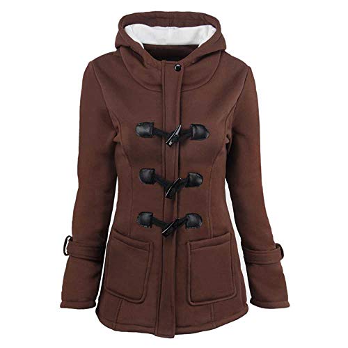 YANGPANGZI Abrigo de Invierno de algodón de Talla Grande con Capucha y Hebilla de Cuero de Ganchillo de Mezcla de algodón de Talla Grande para Mujer YANGPANGZI Abrigo de Invierno de algodón de Talla Grande con Capucha y Hebilla de Cuero de Ganchillo de Mezcla de algodón de Talla Grande para Mujer