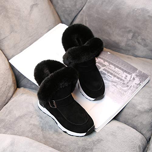 YanHoo Zapatos para niños Botas de Nieve cálidas de Piel de Felpa para niños Botas Cortas Zapatos Niño Piel Rebaño Invierno Botín Zapatos de Nieve cálida Botas Zapatos de otoño e Invierno