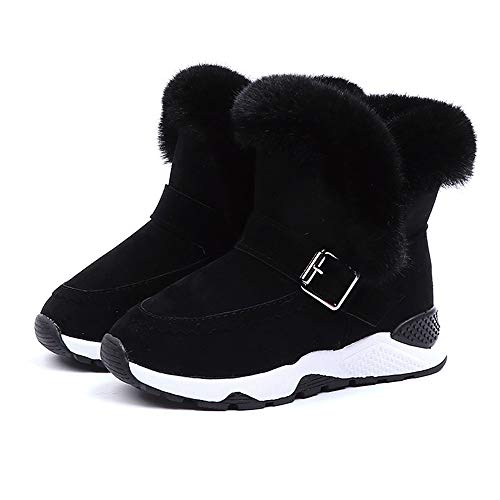 YanHoo Zapatos para niños Botas de Nieve cálidas de Piel de Felpa para niños Botas Cortas Zapatos Niño Piel Rebaño Invierno Botín Zapatos de Nieve cálida Botas Zapatos de otoño e Invierno