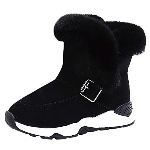 YanHoo Zapatos para niños Botas de Nieve cálidas de Piel de Felpa para niños Botas Cortas Zapatos Niño Piel Rebaño Invierno Botín Zapatos de Nieve cálida Botas Zapatos de otoño e Invierno