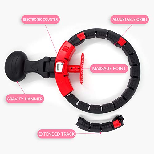 Yannn 360 ° Massage Fitness Ring Hula Hoop, The Bodybuilding Circle Adelgazante Círculo Cuenta Inteligente, Instalación portátil y Desmontable