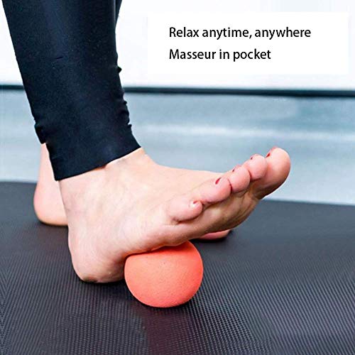 YANQIN 2Pcs Bola de masaje, masaje de puntos gatillo, bola miofascial, bola de ejercicio, reflexología del estrés, para aliviar el estrés y relajar los músculos tensos-Orange