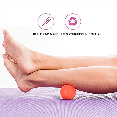 YANQIN 2Pcs Bola de masaje, masaje de puntos gatillo, bola miofascial, bola de ejercicio, reflexología del estrés, para aliviar el estrés y relajar los músculos tensos-Orange
