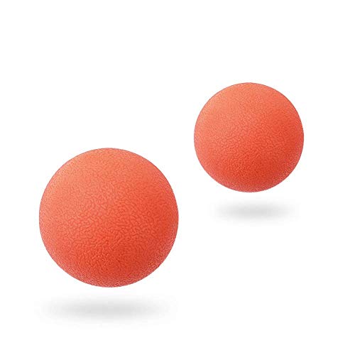 YANQIN 2Pcs Bola de masaje, masaje de puntos gatillo, bola miofascial, bola de ejercicio, reflexología del estrés, para aliviar el estrés y relajar los músculos tensos-Orange