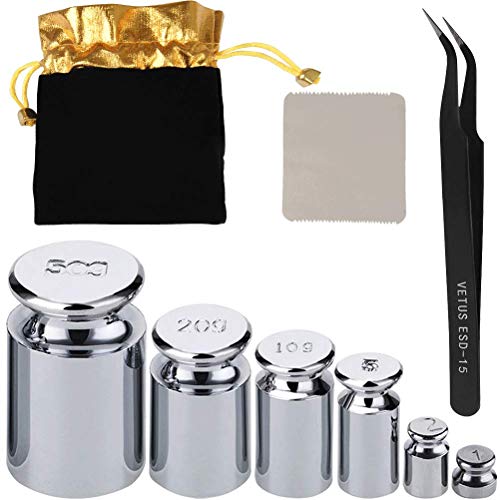 YANSHON Pesos de Calibración de Gramo Precisión Balance Escala Calibración de Peso Kit Cromado, Pesas de Calibrar Gromos para Escala Balanza Digital 1g 2g 5g 10g 20g 50g, con 1 Pinza+1 Bolsa+1 paño YANSHON Pesos de Calibración de Gramo Precisión Balance Escala Calibración de Peso Kit Cromado, Pesas de Calibrar Gromos para Escala Balanza Digital 1g 2g 5g 10g 20g 50g, con 1 Pinza+1 Bolsa+1 paño