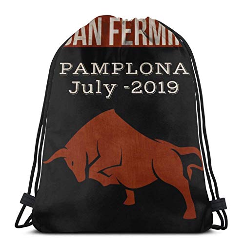 yantaiyu Bolsas Cinch San Fermin Running with The Bulls Festival Pamplona Julio 2019 Bolsa De Gimnasia Saco Viaje Fitness Mochila Ligera con Cordón Mochila De Anime Niña Niño Estampado Sack