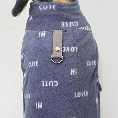 YAODHAOD - Chaleco de forro polar para perros pequeños y niñas con anillo de correa para perro de tamaño mediano y perro chihuahua Bulldog francés Pug (XXL, azul)