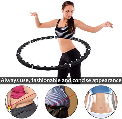 YAOJIA Aro de Hula Fitness Hula Hoop Magnético Massager Detachable 7 Sección para Adultos Pérdida De Peso |Entrenamiento De Grasa Ponderada Adujustable Hula Hula Hoop