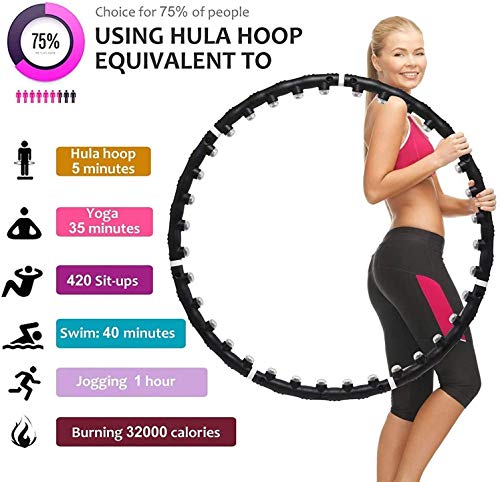 YAOJIA Aro de Hula Fitness Hula Hoop Magnético Massager Detachable 7 Sección para Adultos Pérdida De Peso |Entrenamiento De Grasa Ponderada Adujustable Hula Hula Hoop