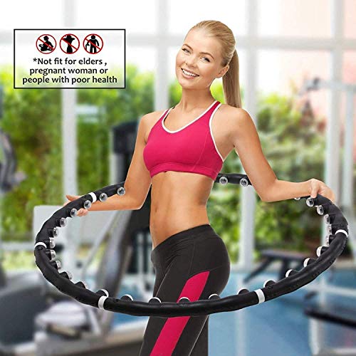 YAOJIA Aro de Hula Fitness Hula Hoop Magnético Massager Detachable 7 Sección para Adultos Pérdida De Peso |Entrenamiento De Grasa Ponderada Adujustable Hula Hula Hoop